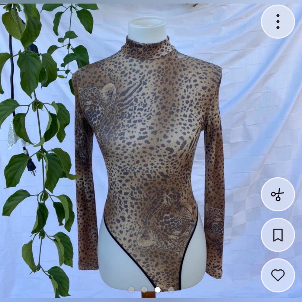 ONE OF A KIND SPARKLY VINTAGE LEOPARD BODYSUIT
